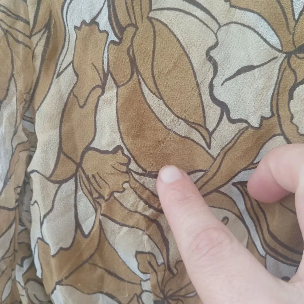 womans signature by robbie bee plus size 24W brown sheer overlay shirt blouse